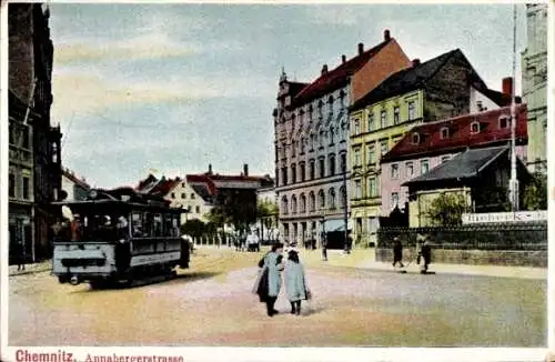 Ak Chemnitz in Sachsen, Annaberger Straße, Straßenbahn
