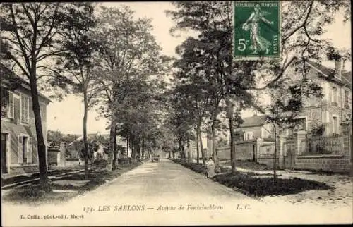 Ak Les Sablons Seine et Marne, Avenue de Fontainebleau, L. Coffin, 