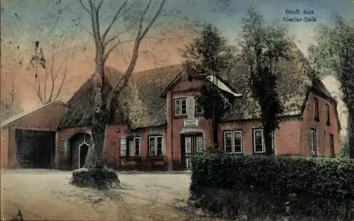 Ak Niederselk bei Schleswig, Gasthof