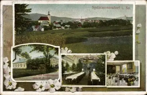 Ak Spitzkunnersdorf Leutersdorf Oberlausitz, Schützenhaus, Innenansicht, Totalansicht