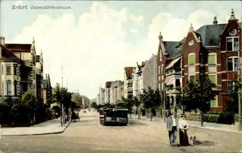 Ak Erfurt in Thüringen, Daberstätterstraße, Straßenbahnen