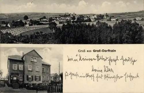 Ak Großdorfhain Dorfhain in Sachsen, Panorama, Kolonialwarenhandlung Martin Ilgen