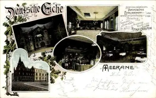 Ak Meerane in Sachsen, Gasthof Deutsche Eiche, Inh. Emil Barth, Innen und Außen