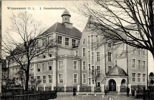 Ak Weißwasser in der Oberlausitz, 1. Gemeindeoberschule