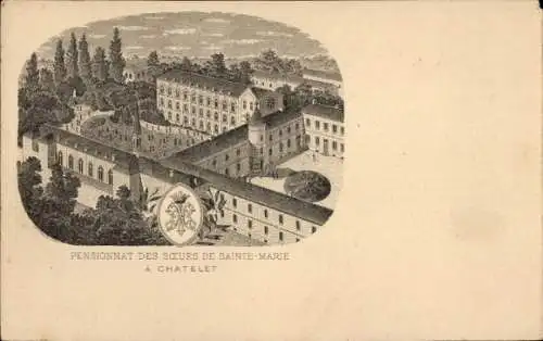 Ak Chatelineau Châtelet Wallonien Hennegau, Gebäudekomplex, Pensionat der Schwestern von Sainte-M