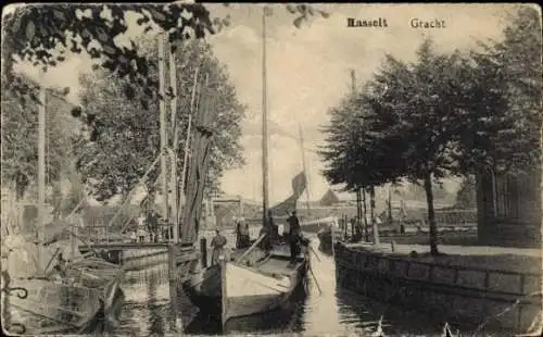 Ak Hasselt Overijssel, Gracht