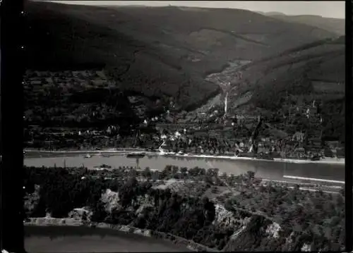 Ak Ersheim Hirschhorn am Neckar Hessen,  Neckar, Odenwald, Mosbach, Luftbild.