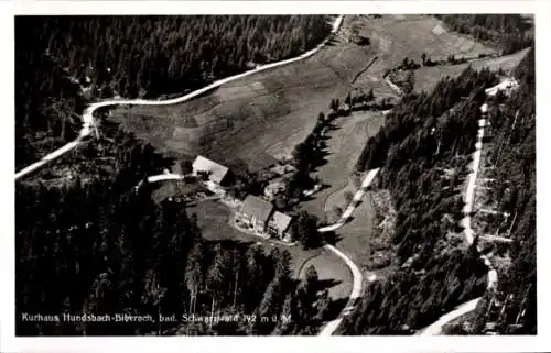 Ak Biberach Forbach im Schwarzwald Baden, Fliegeraufnahme, Kurhaus
