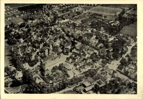Ak Aichach in Schwaben, Fliegeraufnahme