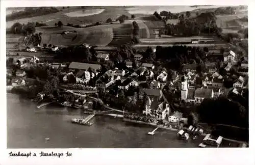 Ak Seeshaupt am Starnberger See Oberbayern, Luftaufnahme