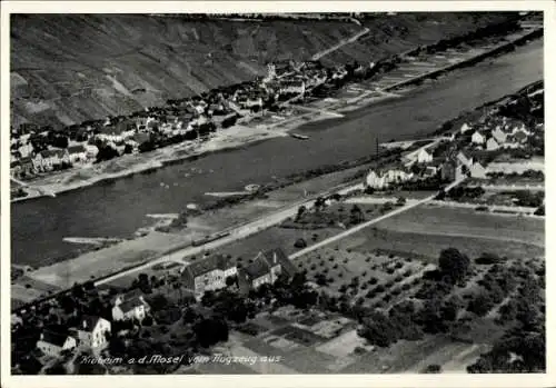 Ak Kinheim an der Mosel, Luftaufnahme
