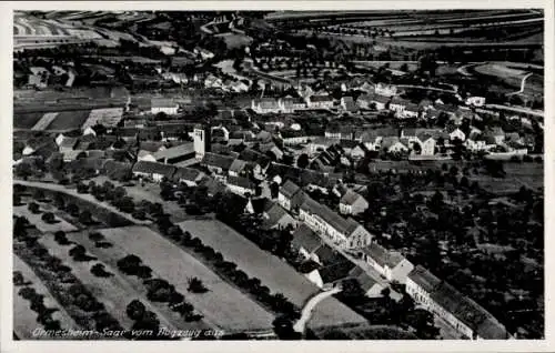 Ak Ormesheim Mandelbachtal im Saarland, Fliegeraufnahme
