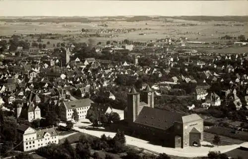 Ak Memmingen in Schwaben, Fliegeraufnahme, Kirche