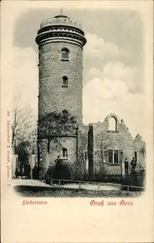 Relief Ak Gera in Thüringen, Färberturm
