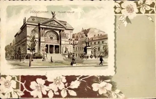 Präge Passepartout Litho Düsseldorf am Rhein, Kunsthalle