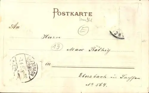 Präge Wappen Passepartout Ak München Bayern, Neues Postgebäude, Bayerstraße