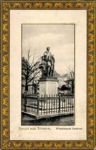 Präge Passepartout Ak Stendal in der Altmark, Winkelmanns-Denkmal