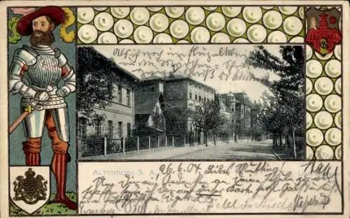 Präge Passepartout Wappen Ak Altenburg in Thüringen, Lindenaustraße