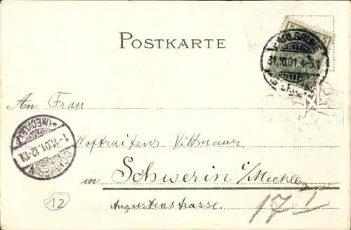 Präge Passepartout Ak Karlsruhe in Baden, Gesamtansicht