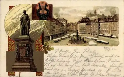 Präge Litho Graz Steiermark, Nauer Platz, Herzog Johann