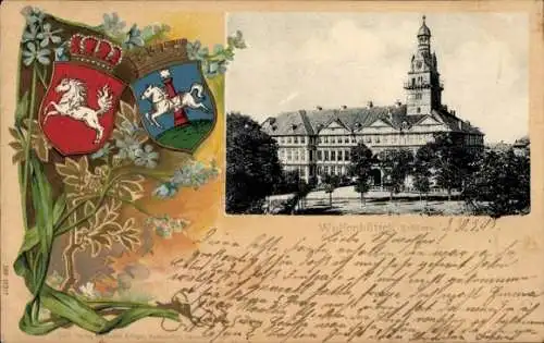Präge Wappen Ak Wolfenbüttel in Niedersachsen, Schloss