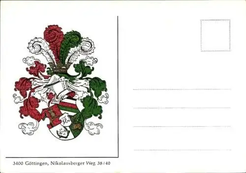 Studentika Ak Göttingen, Corpswappen, Nikolausberger Weg 38/40