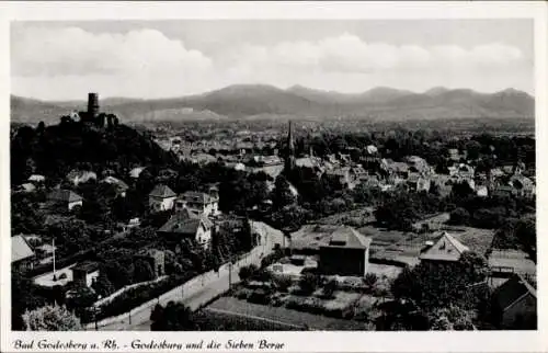 Ak Bad Godesberg Bonn am Rhein,  Godesburg, Sieben Berge, Landschaft