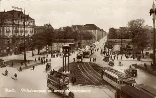 Ak Berlin, Potsdamer Platz, Neuer Verkehrsturm
