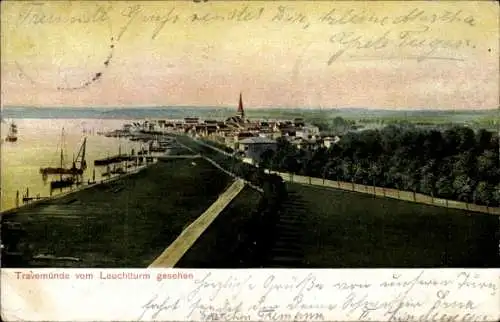 Ak Ostseebad Travemünde Lübeck, Panorama, Blick vom Leuchtturm