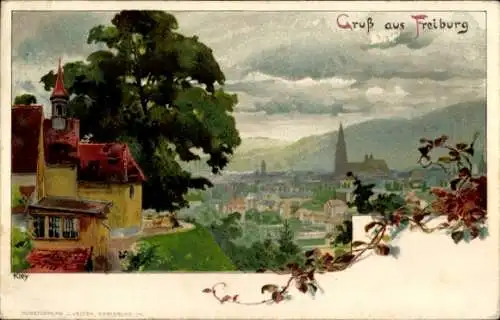 Ak Freiburg im Breisgau, Landschaftsansicht, Stadtansicht  gebaute Strukturen, Bäume
