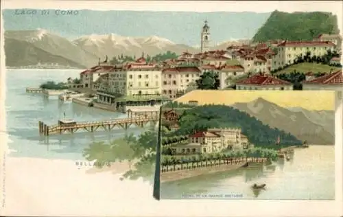 Ak Bellagio Lago di Como Lombardia, Lago di Como,  Hotel de la Grande Bretagne