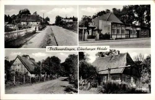 Ak Volkwardingen Bispingen in der Lüneburger Heide, Straßenansichten, Krug zum grünen Kranze