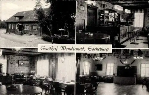 Ak Escheburg in Lauenburg, Gasthof Wendlandt, Außenansicht, Gastraum, Bar, Clubräume