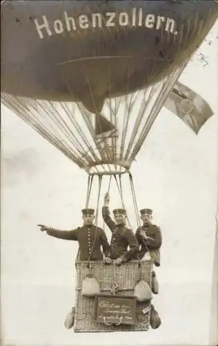 Foto Ak Munster im Heidekreis, Truppenübungsplatz Munsterlager, Soldaten, Ballon Hohenzollern
