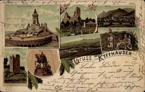 Ak Steinthaleben Kyffhäuserland in Thüringen, Kyffhäuser, Kaiser Wilhelm Denkmal, Rossla, Kelbra