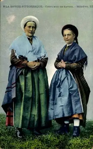 Ak Costumes de Savoie, Frauen in französischer Tracht, Megeve