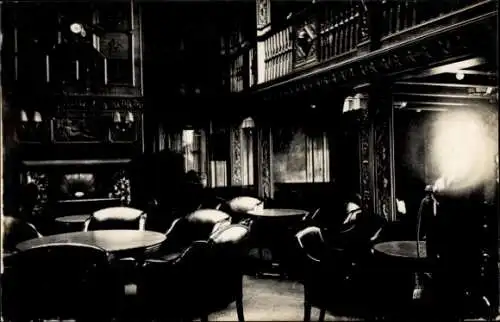 Ak HAPAG Dampfer Deutschland, Passagierschiff, Rauchsalon 1. Klasse