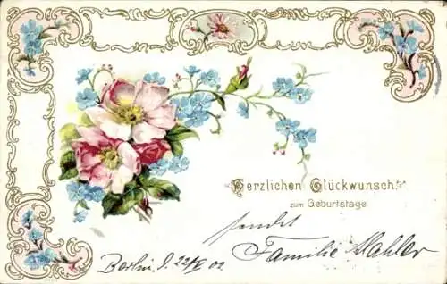 Ak Glückwunsch Geburtstag, Blumen