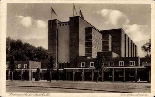 Ak Magdeburg an der Elbe, Stadthalle, Vorderansicht