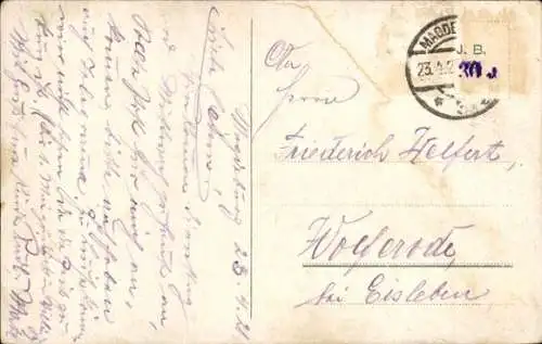 Ak Magdeburg an der Elbe, Zentraltheater, Statue