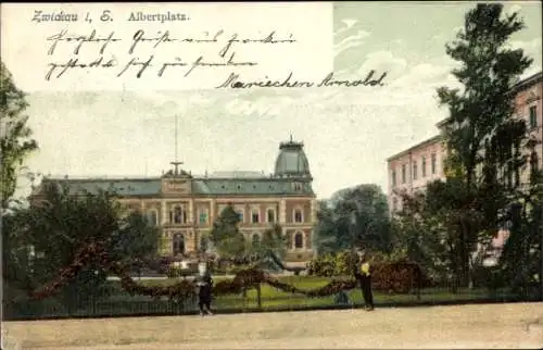 Ak Zwickau in Sachsen, Albertplatz