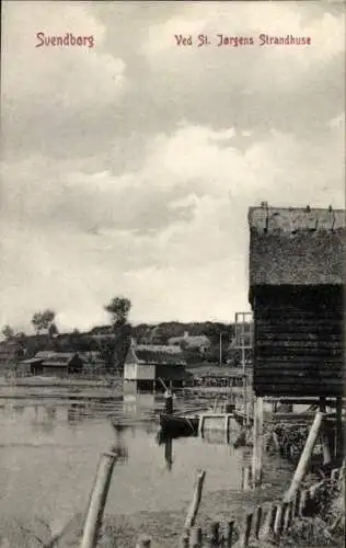Ak Svendborg Dänemark, St. Jørgens Strandhuse