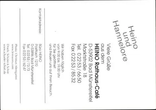 Ak Sänger Heino und Hannelore, Portrait