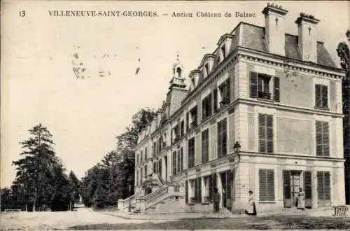 Ak Villeneuve Saint Georges Val de Marne, Ancien Chateau de Balzac