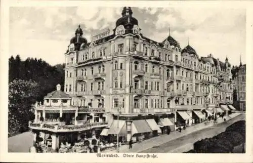 Ak Mariánské Lázně Marienbad Region Karlsbad, Historisches Gebäude, elegante Architektur, Ober...