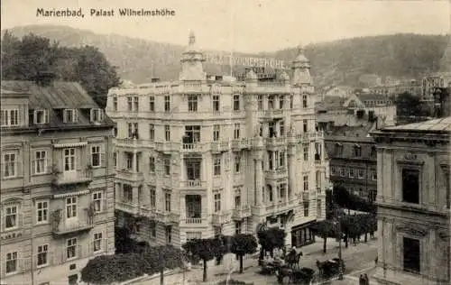 Ak Mariánské Lázně Marienbad Region Karlsbad, Palast Wilhelmshöhe, historische Architektur, Bä...