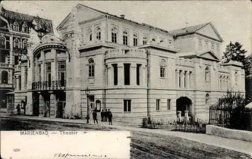 Ak Mariánské Lázně Marienbad Region Karlsbad, Theater