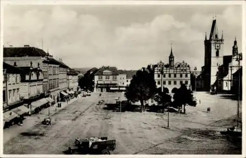 Ak Litoměřice Leitmeritz Region Aussig, Marktplatz