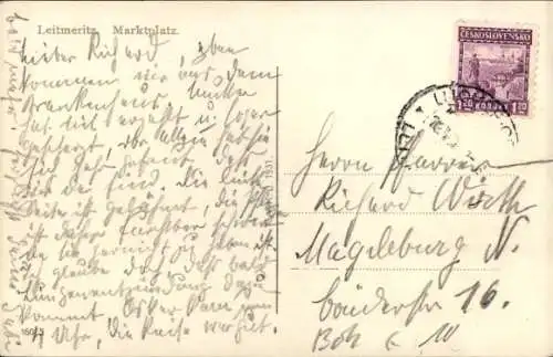 Ak Litoměřice Leitmeritz Region Aussig, Marktplatz