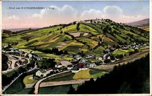 Ak Hora Svaté Kateřiny Katharinaberg Region Aussig, Gesamtansicht